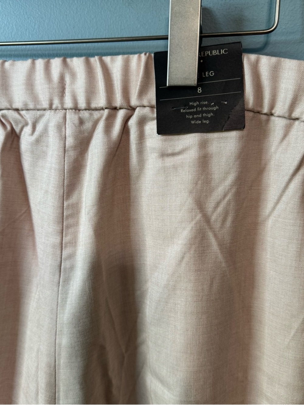 Banana Republic High Rise Pleated Wide Leg Trousers Pink Classpin. NWT 8 (31X31) - Picture 8 of 14